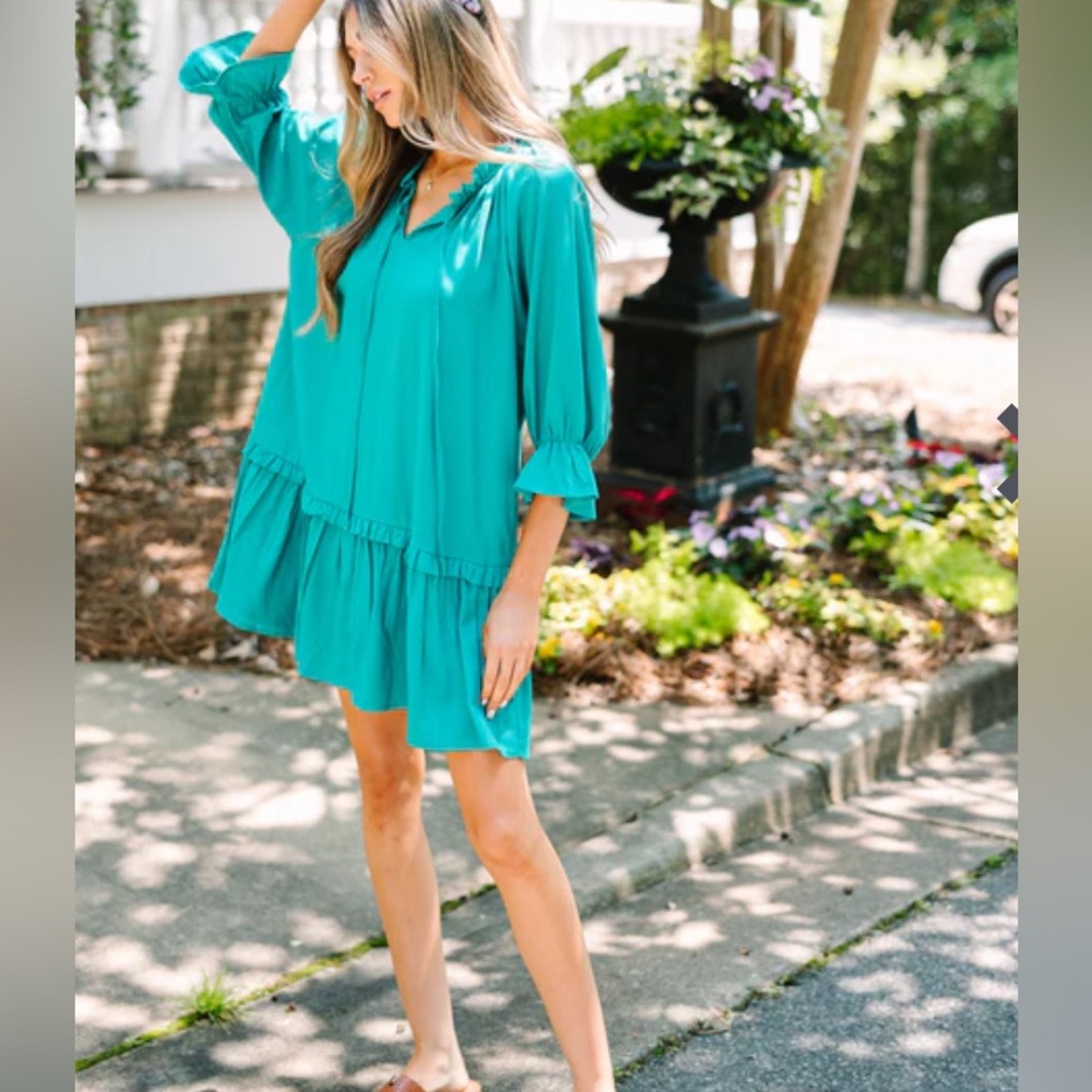 Green lagoon linen dress xl. From the mint julep